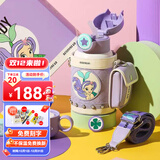 杯具熊（BEDDYBEAR）儿童双盖保温杯男女宝宝上学吸管水壶316不锈钢两用学生便携水壶 豌豆-酷酷美人鱼630ml