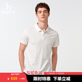 哈吉斯（HAZZYS）男装 夏季款上衣轻商务通勤多色百搭短袖POLO衫男ASTZE0BBX26 米黄色OW M (170/92A 46)