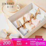 金三塔5条装真丝中腰内裤女士桑蚕丝纯色三角内裤礼物 (水感蓝+肤色+粉+浅青瓷+灰) 5条 M