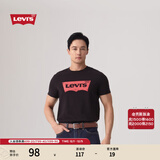 Levi's李维斯情侣美式宽松印花时尚简约舒适潮流纯棉圆领短袖T恤 黑色 002A0-0001 XL