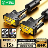 毕亚兹 工程级VGA线 3+9纯铜芯 0.5米短线 台式主机笔记本电脑接显示器投影仪高清视频转接线  XL15