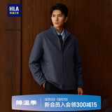 海澜之家（HLA）行政夹克男轻商务经典系列印花外套男春 蓝灰31 M 170/88A推荐63-68kg