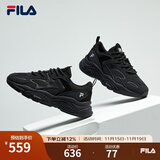 FILA【男女同款】斐乐情侣跑步鞋复古老爹鞋火星鞋潮流时尚舒适老爹鞋 女-黑-BK 38