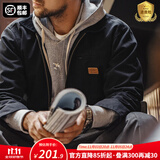 马登工装底特律猎装夹克男美式复古J001巴恩风翻领谷仓外套秋季新款 黑色 【男士休闲外套/高级感痞帅】 L