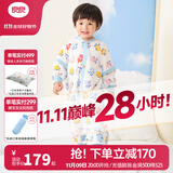 良良（liangliang）婴儿睡袋夏季空调房防踢被宝宝纯棉可拆袖儿童睡袋 拼图蓝·秋冬款【适合15-20℃】 3XL（建议身高110-125cm）