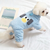 MIKI PAD狗狗衣服冬季保暖猫咪衣服四脚中小型犬秋冬小狗衣服比熊泰迪柯基 【四脚款绒衣】蓝色小狗 2XL胸围52cm（参考体重12-18斤）