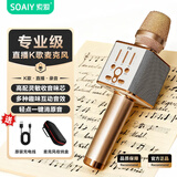 索爱（soaiy）MC1 无线k歌手机麦克风话筒 直播主播唱歌神器麦克风音响音箱一体无线蓝牙家庭户外ktv 香槟金