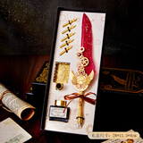 洧宜羽毛笔礼盒哈利波特风格钢笔蘸墨笔文具套装纪念品成人礼物18岁初高中送同学老师生日礼物高级感