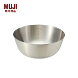 无印良品（MUJI）  不锈钢 盆 餐具 家用揉面盆洗菜发面盆  和面盆 料理盆 银色 L 直径22*高9.1cm