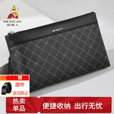 稻草人男士手包手拿包老花纹印花拉链信封包多卡位手抓包钱包生日礼物