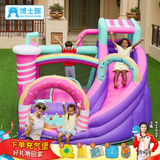 博士豚 充气城堡室外大型户外儿童玩具跳床滑梯攀岩家用小型游乐场 [新]72061-甜品屋( 双气垫款 )