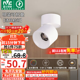 雷士（NVC）LED筒灯客厅可折叠旋转免开孔明装天花灯筒射一体铝材9瓦白色暖白
