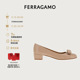 菲拉格慕（Ferragamo）女士骨色/米色Vara蝴蝶结高跟鞋 0753641_1D _ 75 礼物送女友