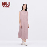 无印良品（MUJI）IDEE 女式 平纹 无袖连衣裙 女装裙子25年夏季 连身裙 GA44CC5S 烟熏粉色 L (165/88A)