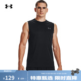 安德玛（UNDERARMOUR）春夏Velocity Muscle男子训练运动背心1327972 黑色001 L
