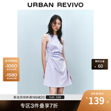 UR2025春季新款女摩登气质褶皱收腰显瘦无袖连衣裙UYY750030 淡紫 S