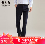 雅戈尔（YOUNGOR）休闲裤男DP棉免烫不易皱裤子宾霸莱卡面料休闲裤 VCDP319998FWA藏青标准 36 90A