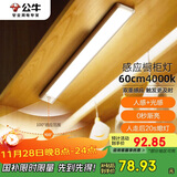 公牛（BULL）感应橱柜灯衣柜灯LED人感光感老人卧室床沿玄关橱柜厨房60CM4000K