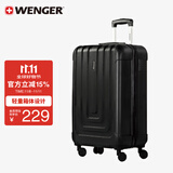 威戈（WENGER）瑞士军刀行李箱20英寸拉杆箱登机箱万向轮商务旅行箱密码箱黑色