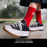 匡威（Converse）官方 Run Star Hike低帮帆布流星厚底鞋黑色168816C 黑色/168816C 36