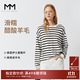 麦檬【双11抢先购】MM爆款宽松连帽质感针织衫毛衣上衣25秋冬新款 圆领-长袖-白色5G7931081 M