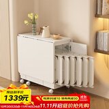 SOFS折叠餐桌椅组合小户型客厅家用简易可移动伸缩吃饭桌子靠墙折叠桌 【收纳款】1.5米 1桌6椅