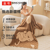 金号浴巾 180*80cm 加厚加大洗澡巾 纯棉A类吸水卡通浴巾600g 棕