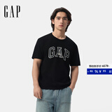 盖璞男女装2025春季新款纯棉字母印花logo短袖T恤上衣美版797924 黑色 L 美码 XL亚洲码185/104A