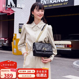 红谷女士包包女包时尚菱格链条单肩包牛皮斜挎包小方包生日礼物送女友