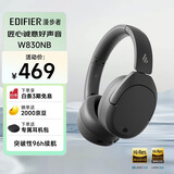 漫步者（EDIFIER）W830NB头戴式主动降噪蓝牙耳机 蓝牙5.4 96h超长续航 空间音效 双金标认证 云影灰