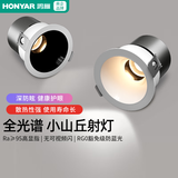 鸿雁浩睿嵌入式射灯全光谱防眩筒灯走廊客厅卧室-黑杯-7W-暖白光