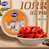 妙洁一次性纸盘 16cm10只装 圆形纸盘碟餐具厨房用品碗 防水防油