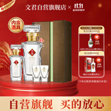 文君 绿色礼盒 52度 500ml+100ml 礼盒装 浓香型白酒 送礼宴请收藏