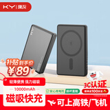 KY康友【3C认证】充电宝磁吸无线充10000毫安20W快充Magsafe外接电池可上飞机适用苹果17华为小米 灰