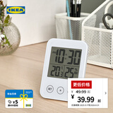 宜家（IKEA）SLATTIS斯洛缇电子钟带湿度计温度计白色多功能钟表简约 带湿度计/温度计白色8x12cm