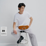 太平鸟男装 易打理短袖T恤男打底纯色衣服情侣体恤潮冰氧吧 冰霜白第二批 XL