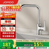 九牧（JOMOO）厨房水龙头7字型洗菜盆龙头可旋转水槽龙头冷热双控银色33186