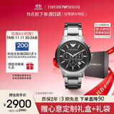 安普里奥·阿玛尼（Emporio Armani）飞行员手表男士 多功能三眼计时石英表生日礼物送男友AR2434