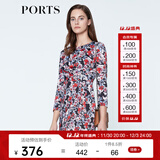 PORTS宝姿商场同款 春夏新品女装圆领花色印花修身连衣裙LN8D223HPP028 黑色印花 M (6)