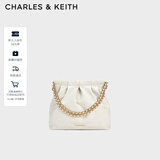 CHARLES&KEITH链条单肩腋下托特包流浪包包女包女友生日礼物CK2-20671559 【M号】White白色 M