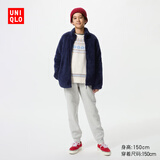 优衣库童装男童女童仿羊羔绒运动裤加绒保暖卫裤478140 478140/02浅灰色 160