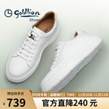 金利来（Goldlion）男鞋板鞋时尚个性耐磨皮鞋舒适百搭休闲鞋52223008620A-白色-44码