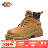 Dickies马丁靴男靴2025秋冬情侣款靴子男女大黄靴百搭加绒增高工装靴男鞋 土黄 42 【偏大一码，适合运动鞋43】