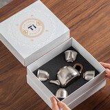 八千行纯钛茶具整套高档泡茶器全套钛茶壶套装礼盒送男士爸爸生日礼物