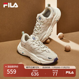 FILA斐乐女鞋老爹鞋火星鞋潮流复古轻便厚底运动鞋女 奶白/木薯粉-GT 38.5