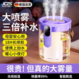 JCZS德国品牌新款空气加湿器家用静音卧室客厅usb充电小型孕妇婴幼儿办公室桌面上三口大喷雾量空调房 米色【双喷口】USB插电-温馨小夜灯