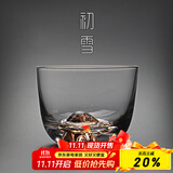 初雪 玻璃小茶杯主人杯单杯日式功夫茶杯水晶高端品茗杯个人茶道茶具 藏金杯
