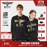 BOY LONDON【经典款】秋季情侣款上衣休闲百搭潮牌纯棉卫衣N03909 黑色 经典款 M