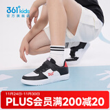 361°儿童板鞋男童六一小白鞋轻便魔术贴耐磨底女童滑板鞋小童板鞋男女 【四季款】361白/碳黑/能量红 37