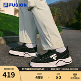 FILAFUSION 斐乐潮牌【章昊同款】男鞋2025新款厚底帆布鞋运动休闲鞋 黑/奶白-BG 40.5